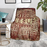 Jesus Religious Words Print Blanket