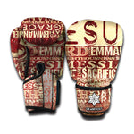 Jesus Religious Words Print Boxing Gloves