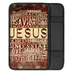 Jesus Religious Words Print Car Center Console Cover