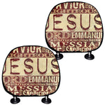 Jesus Religious Words Print Car Headrest Covers