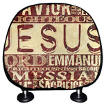 Jesus Religious Words Print Car Headrest Covers