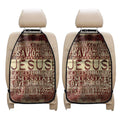 Jesus Religious Words Print Car Seat Organizers