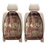 Jesus Religious Words Print Car Seat Organizers