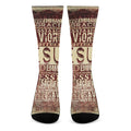 Jesus Religious Words Print Crew Socks
