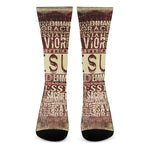 Jesus Religious Words Print Crew Socks
