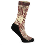 Jesus Religious Words Print Crew Socks