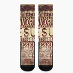Jesus Religious Words Print Crew Socks