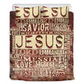 Jesus Religious Words Print Duvet Cover Bedding Set