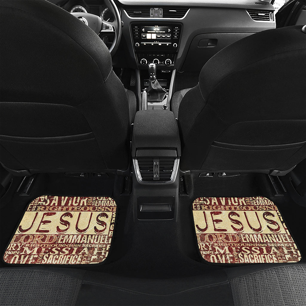 Jesus Religious Words Print Front and Back Car Floor Mats