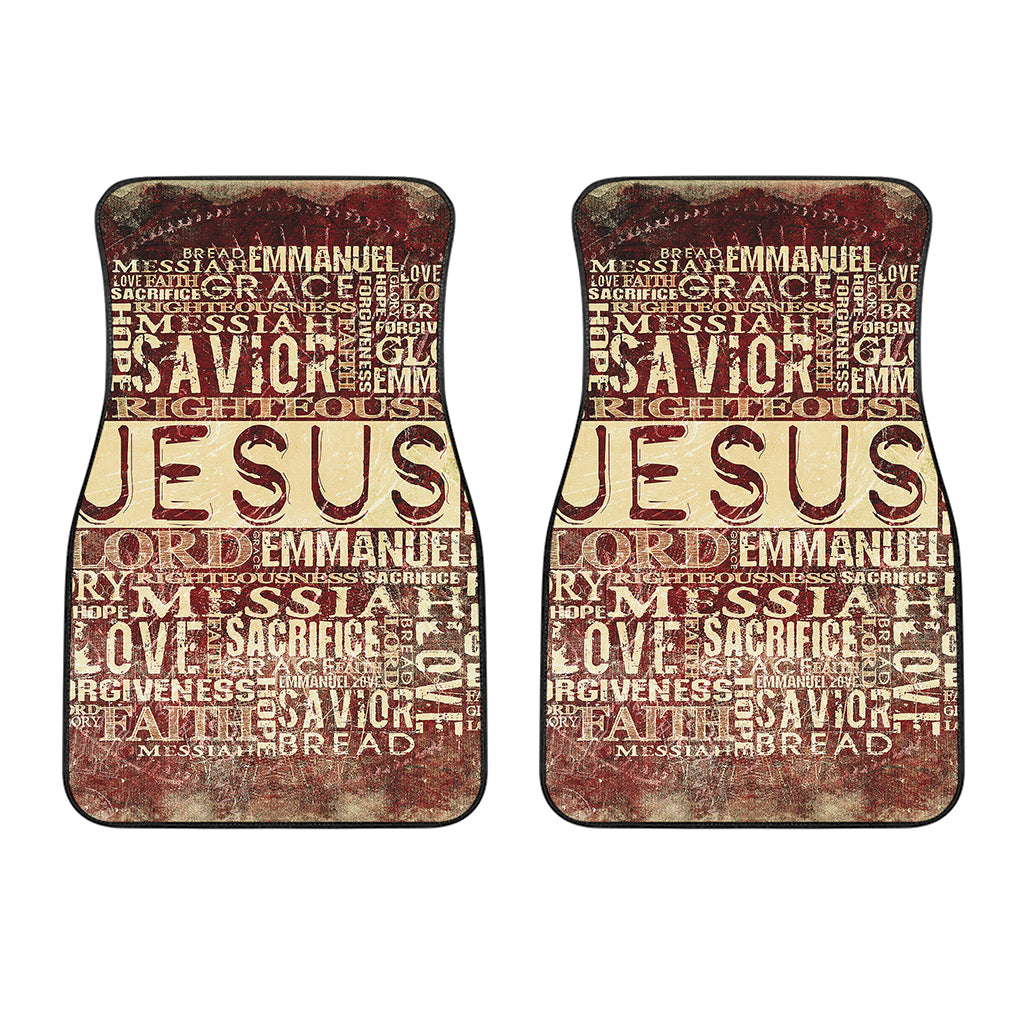 Jesus Religious Words Print Front Car Floor Mats