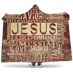 Jesus Religious Words Print Hooded Blanket
