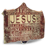 Jesus Religious Words Print Hooded Blanket