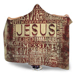 Jesus Religious Words Print Hooded Blanket