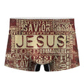 Jesus Religious Words Print Men's Boxer Briefs