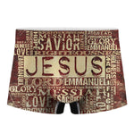 Jesus Religious Words Print Men's Boxer Briefs
