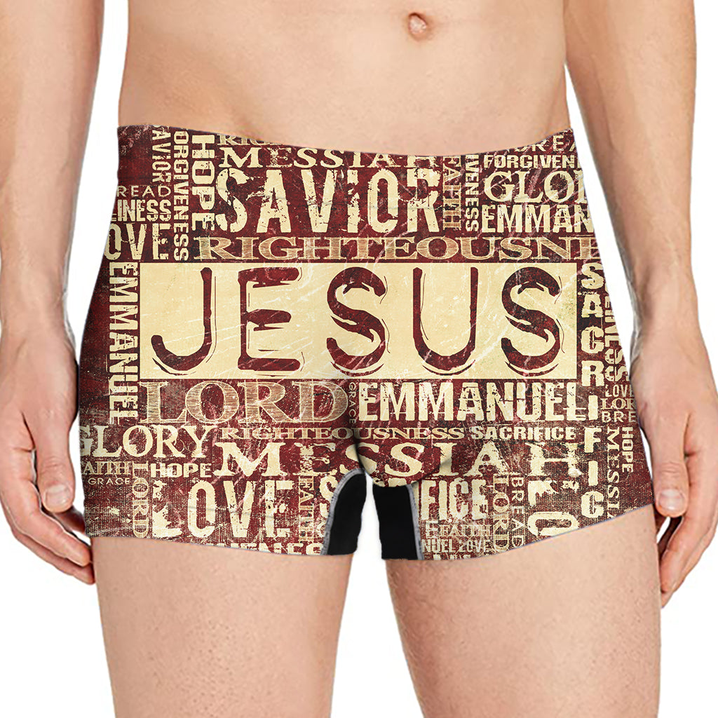 Christian Cross Religious Words Print Men's Boxer Briefs – GearFrost