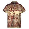 Jesus Religious Words Print Men's Short Sleeve Shirt