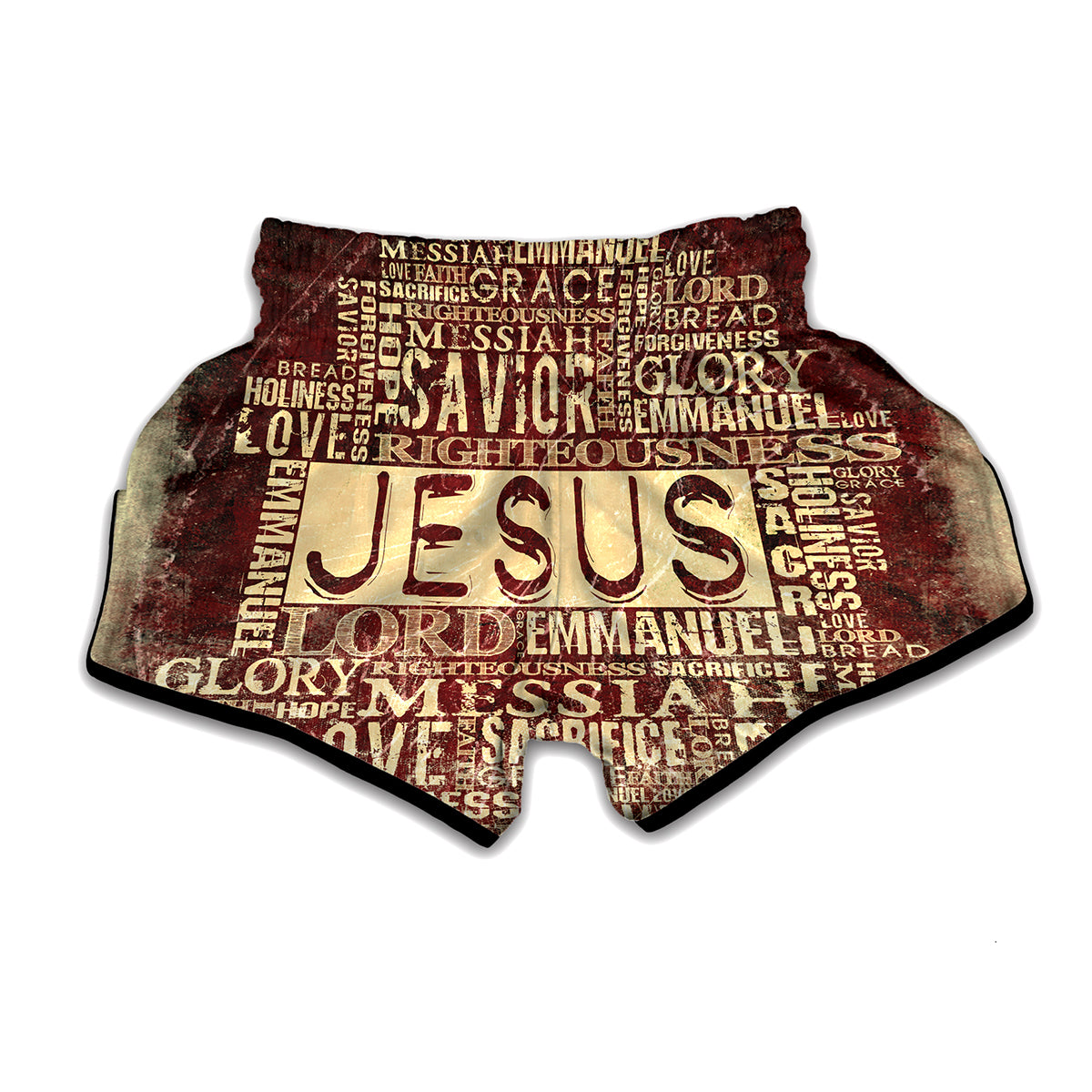 Jesus Religious Words Print Muay Thai Boxing Shorts