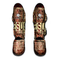 Jesus Religious Words Print Muay Thai Shin Guards