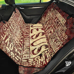Jesus Religious Words Print Pet Car Back Seat Cover
