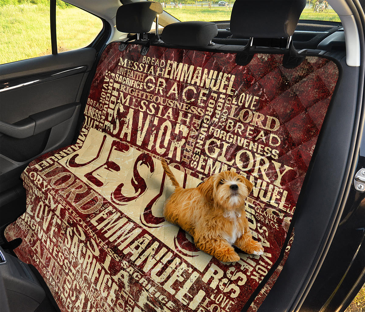 Jesus Religious Words Print Pet Car Back Seat Cover