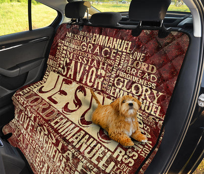 Jesus Religious Words Print Pet Car Back Seat Cover