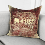 Jesus Religious Words Print Pillow Cover