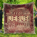 Jesus Religious Words Print Quilt