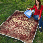 Jesus Religious Words Print Quilt