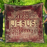 Jesus Religious Words Print Quilt