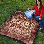 Jesus Religious Words Print Quilt