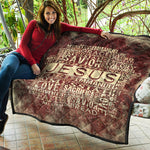 Jesus Religious Words Print Quilt