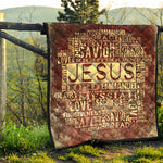 Jesus Religious Words Print Quilt