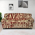 Jesus Religious Words Print Sofa Cover