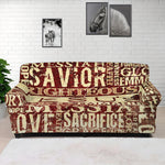Jesus Religious Words Print Sofa Cover