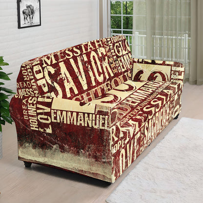 Jesus Religious Words Print Sofa Cover