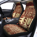 Jesus Religious Words Print Universal Fit Car Seat Covers