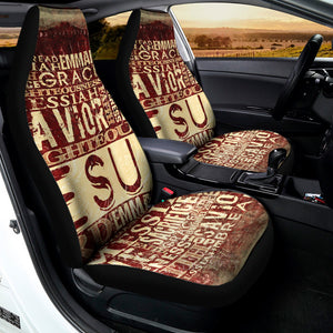 Jesus Religious Words Print Universal Fit Car Seat Covers