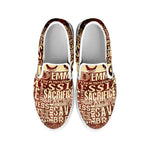 Jesus Religious Words Print White Slip On Shoes
