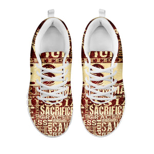 Jesus Religious Words Print White Sneakers