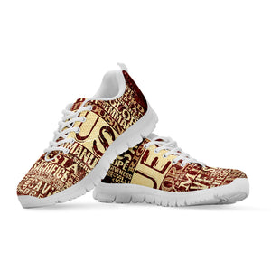 Jesus Religious Words Print White Sneakers