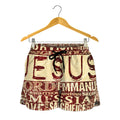 Jesus Religious Words Print Women's Shorts