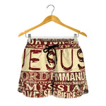 Jesus Religious Words Print Women's Shorts