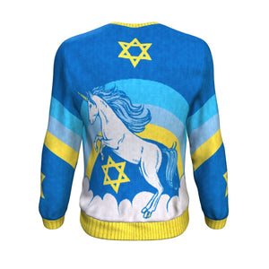 Jewnicorn Ugly Christmas Unisex Crewneck Sweatshirt GearFrost