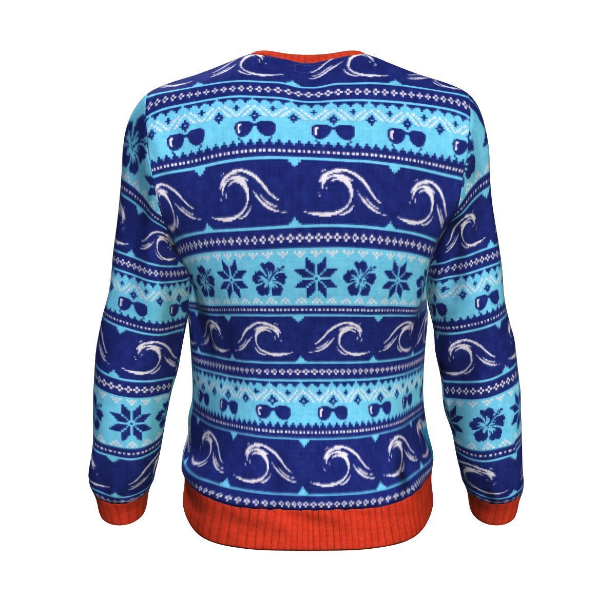 Jingle Bells Surfing Swells Ugly Christmas Unisex Crewneck Sweatshirt GearFrost