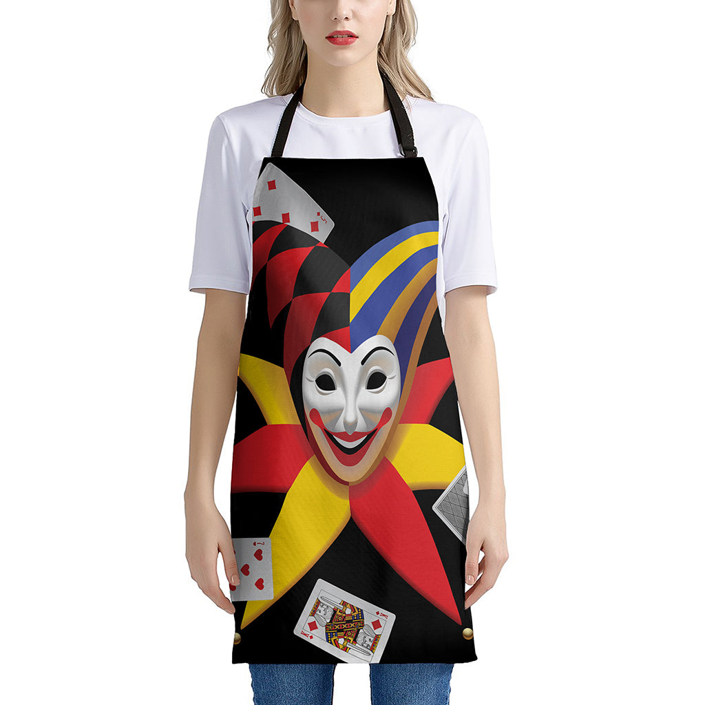 Joker And Playing Cards Print Apron