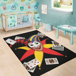 Joker And Playing Cards Print Area Rug