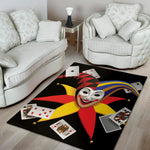Joker And Playing Cards Print Area Rug