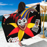 Joker And Playing Cards Print Beach Sarong Wrap