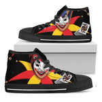 Joker And Playing Cards Print Black High Top Shoes
